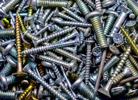 Mixed Up Screws. Foto stock