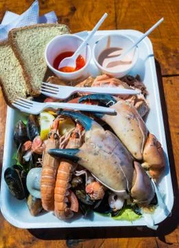 Mixed seafood plate Stock Photos