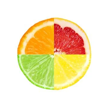 Mixed slice of citrus fruit Stock Photos