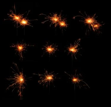Mixed of spashing fire work on black 写真素材