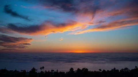 Mixed Speed Sunset Timelapse over Ocean Stock-Footage 222837193