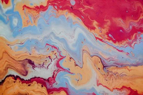 Mixed stains creating an abstract pattern in the water - a cool background 写真素材