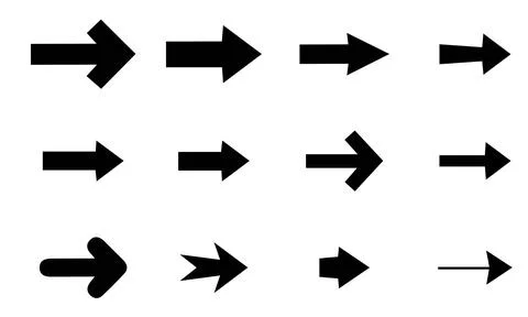 Mixed Style Directional Arrow Vectors Set Ilustración de archivo
