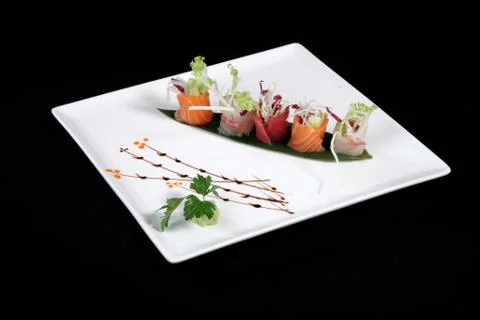 Mixed sushi h Stock Photos