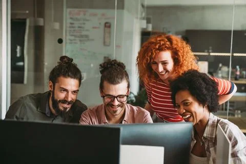 Mixed team of software engineers brainstorming ideas. Diverse app developer.. 写真素材