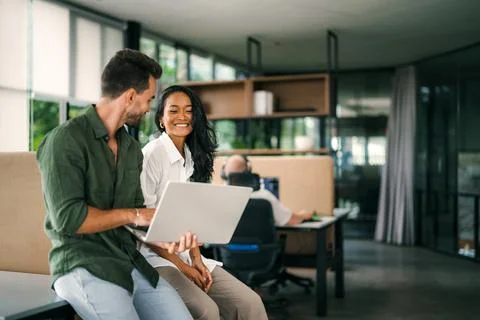Mixed team of software engineers brainstorming ideas. Diverse app developers 스톡 사진