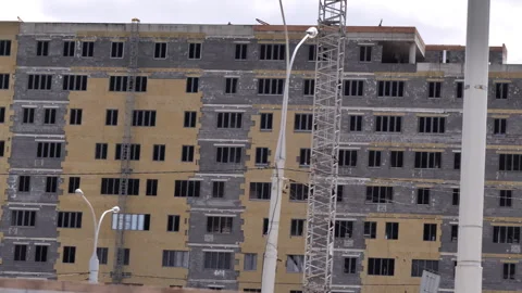 A mixed-use complex is being constructed Stock Footage 259135279