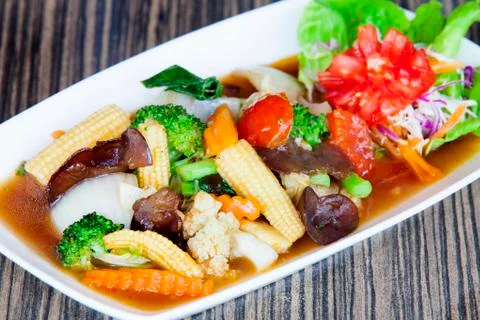 Mixed vegetable stire-fried Stock Photos