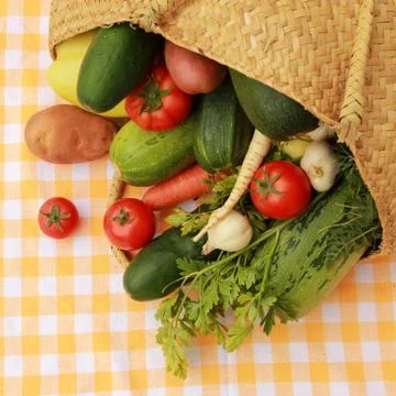 Mixed vegetables in the bag Stock Photos