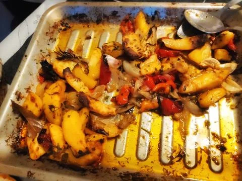 Mixed Vegetables on a Baking Tray 库存照片