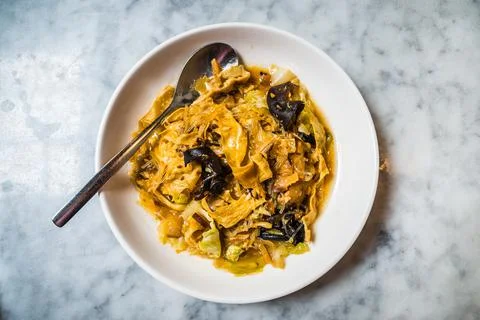 MIxed vegetables dish of Cabbage Stewed with Glass Vermicelli and Mushrooms Stock Photos