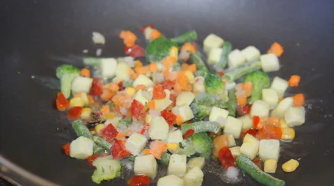 Mixed vegetables in a pan Stock Footage 49603045