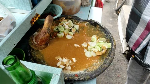Mixed vegetables with the peanut sauce Stock Footage 197433787
