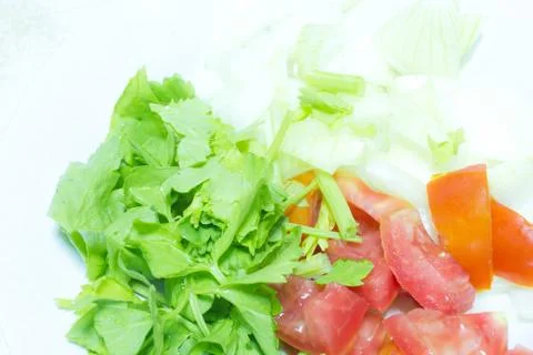 The mixed vegetables on plate Stock Photos