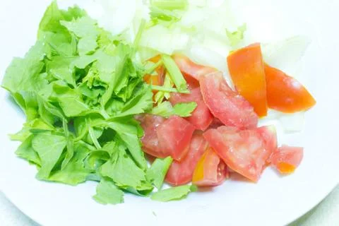The mixed vegetables on plate Stock Photos