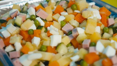 The mixed vegetables for salad Stock Footage 119704029
