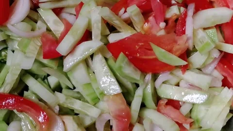 Mixed vegetables salad Stock Footage 287833647