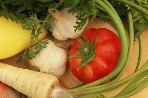 Mixed vegetables on the table Stock Photos
