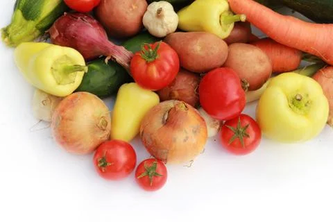 Mixed vegetables on white background Stock Photos