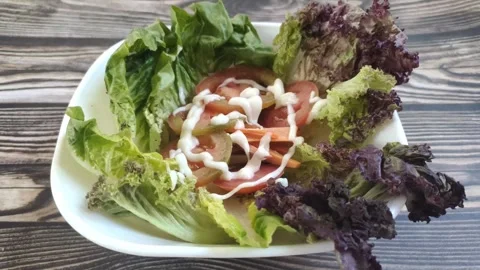 A Mixed Veggie with Mayonnaise 動画素材 337977120