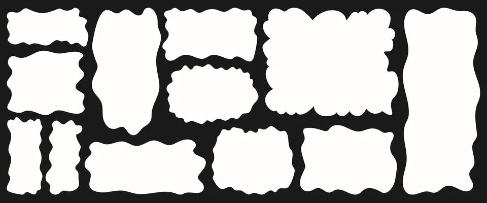 Mixed vertical and horizontal rough edge white rectangles forming flexible .. Illustrazione stock