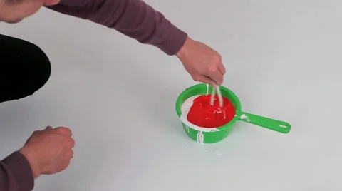 Mixed With White Paint Red Toner Video stock 52178367