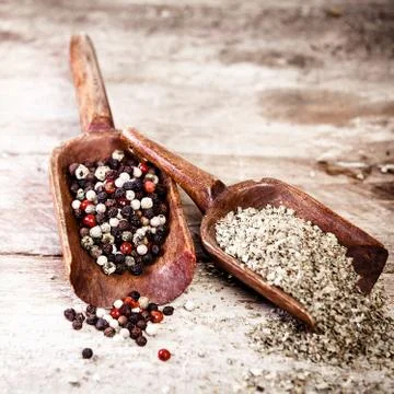 Mixed whole peppercorns Stock Photos