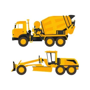 Mixer and grader Stock Illustration
