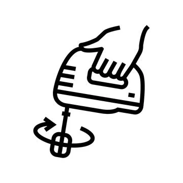 Mixer beating line icon vector illustration Stock Illustration