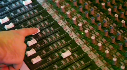 Mixer console in recording studio Video stock 584301