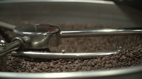 The Mixer of The Device of the Frying Coffee Video stock 60215079