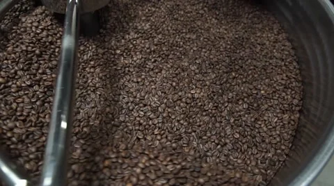 The Mixer of The Device of the Frying Coffee Stock Footage 60215316