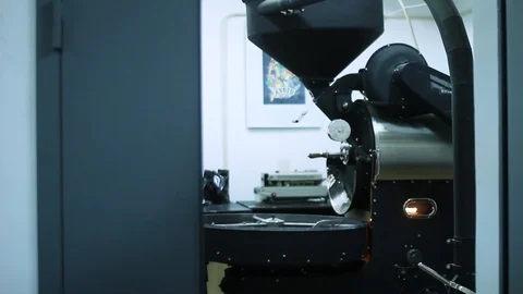 The Mixer of The Device of the Frying Coffee Stock Footage 100143817