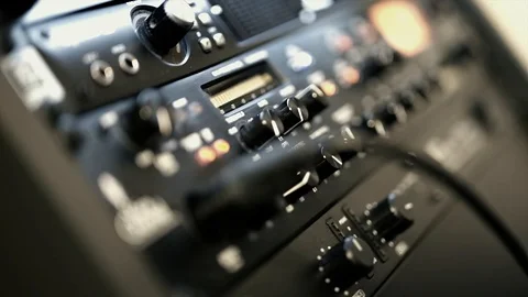 Mixer during recording in the studio Video stock 119539811