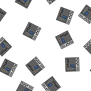 Mixer electronic equipment vector seamless pattern 스톡 일러스트