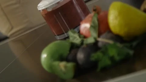 Mixer with fruits at work 스톡 동영상 140604643