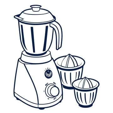 Mixer Grinder Icon Line Vector White Background Stock Illustration