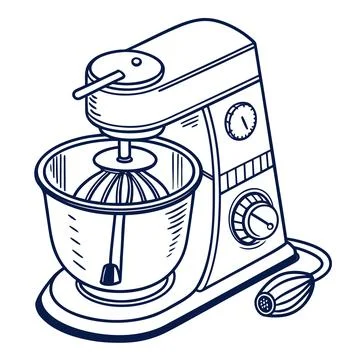 Mixer Grinder Line Vector Icon on White Background Illustrazione stock