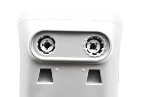 Mixer head with attachments visible for kitchen use Stock Photos