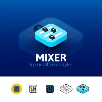 Mixer icon in different style Stock Illustration