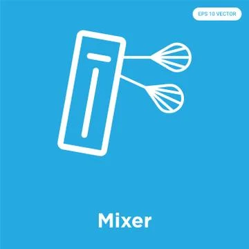 Mixer icon isolated on blue background Free Stock Illustration
