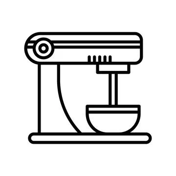 Mixer icon linear logo mark in black and white Stock Illustration