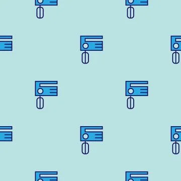 Mixer kitchen pattern vector seamless blue repeat for any use 스톡 일러스트