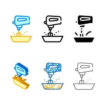 Mixer kitchen tool color edition icon vector Stock Illustration