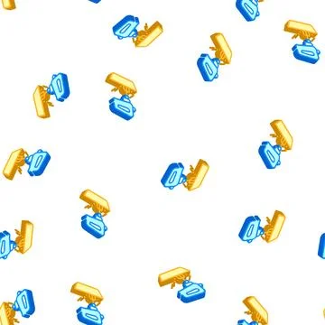 Mixer kitchen tool isometric icon seamless pattern Stock Illustration