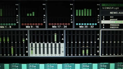 Mixer levels display Stock Footage 100646250
