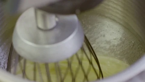 Mixer machine is whipping the cream, doing circular motions Stock Footage 72252349