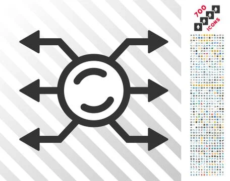 Mixer Node Connections Flat Icon with Bonus Stock Illustration