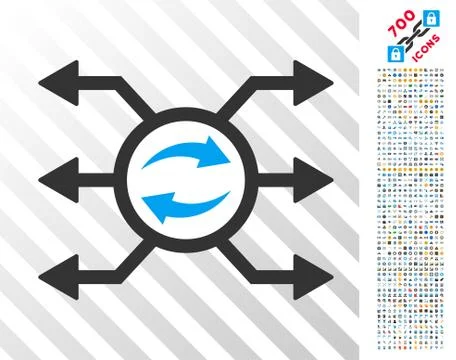 Mixer Node Links Flat Icon with Bonus Stock Illustration