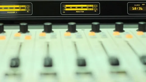 Mixer in the radio Studio Stock Footage 73847317
